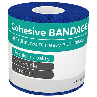 AEROBAN Cohesive Bandage 2.5cm x 4.5M Wrap/12