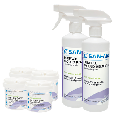 SAN-AIR HUGE Mould Treatment BUNDLE- 2 Mould Remover Sprays  + 4 Mould Gone Gels