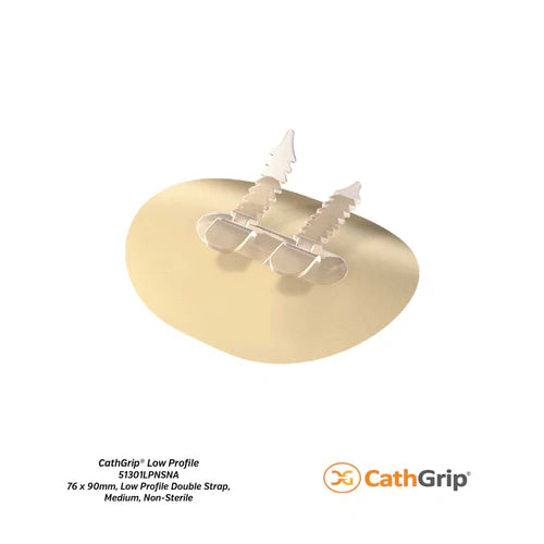 CathGrip® Low Profile Tube Securement Device (76 x 90mm, Double Strap, Medium, Non-Sterile)