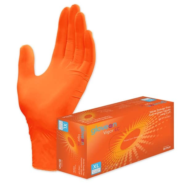 Vigor Nitrile Exam Gloves Powder Free Long Cuff X-Large