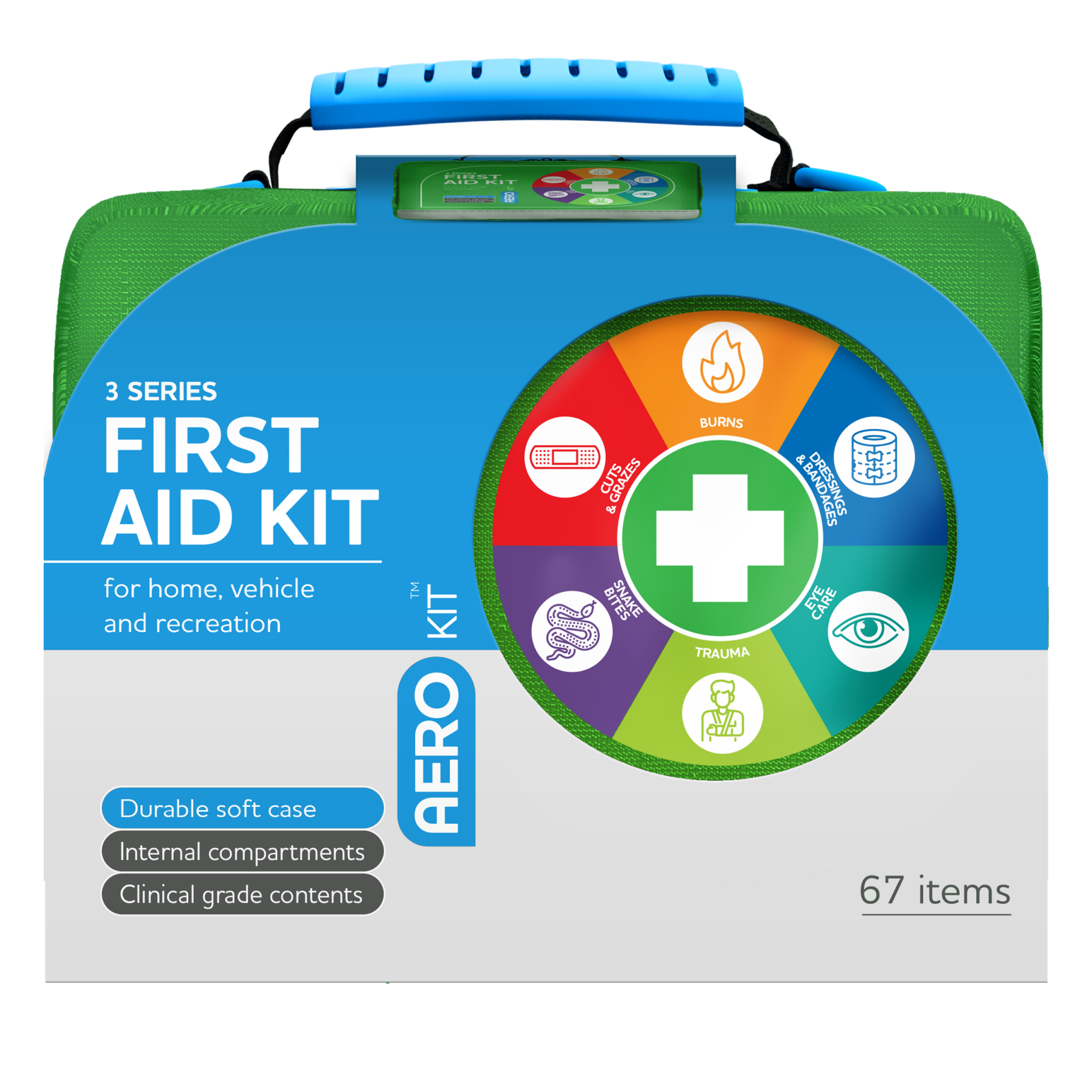 AEROKIT 3 Series First Aid Kit Softpack Green