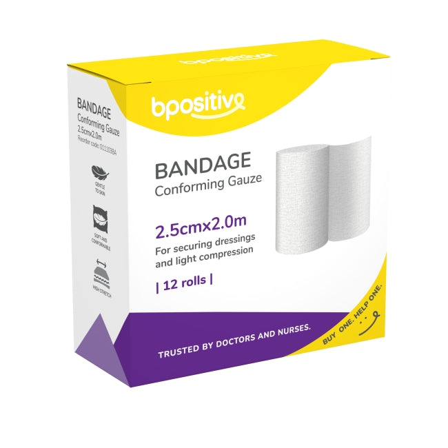 Bpositive Conforming Gauze Bandage 2.5cm X 2m