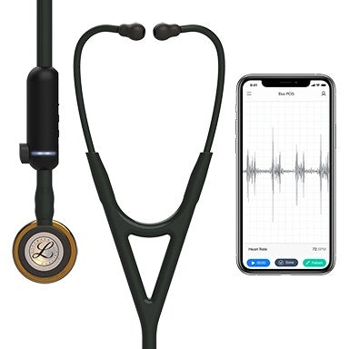 3M Littmann CORE Digital Stethoscope With High Polish Copper Chestpiece; Black Tube; Stem And Headset
