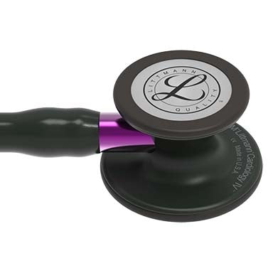 3M Littmann Cardiology IV Stethoscope With Special Edition Black Chestpiece; Black Tube; Violet Stem And Black Headset