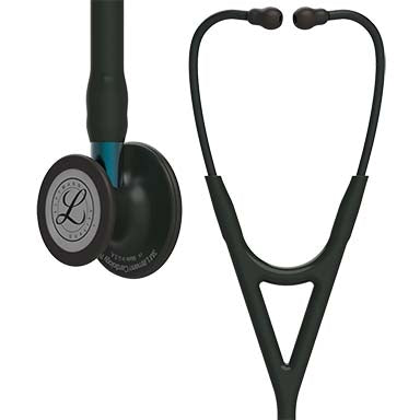 3M Littmann Cardiology IV Stethoscope With Special Edition Black Chestpiece; Black Tube; Blue Stem And Black Headset