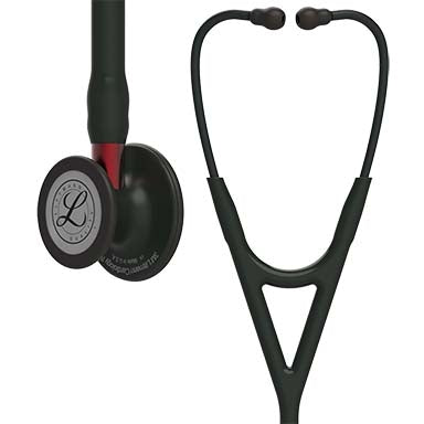 3M Littmann Cardiology IV Stethoscope With Special Edition Black Chestpiece; Black Tube; Red Stem And Black Headset