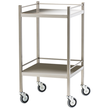 Small Stainless Steel Trolley with Rails 50 x 50 x 97cm