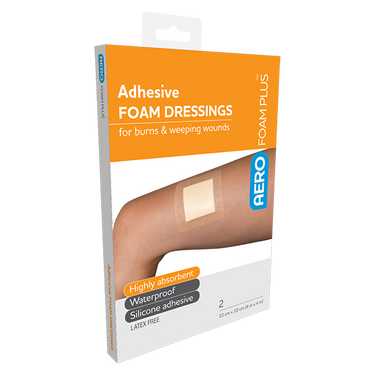 AEROFOAM PLUS Adhesive Foam Dressings 10 x 10cm Box/2
