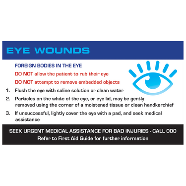 AEROGUIDE Eye Wound First Aid Card