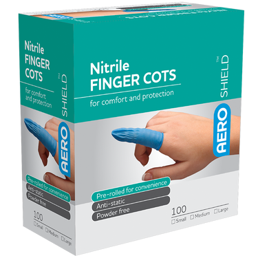 AEROSHIELD X-Large Nitrile Finger Cots Box/100