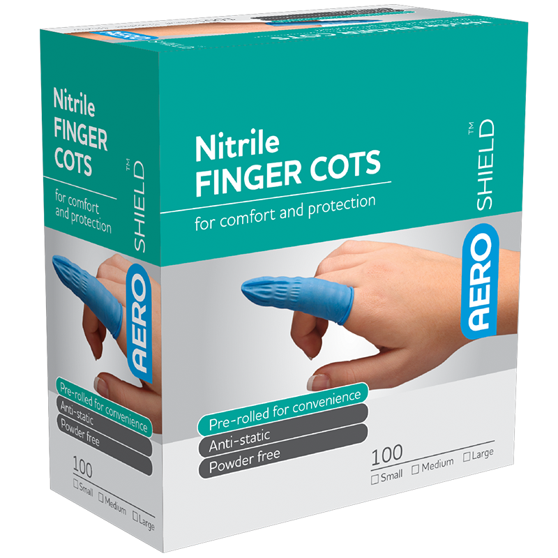 AEROSHIELD X-Large Nitrile Finger Cots Box/100