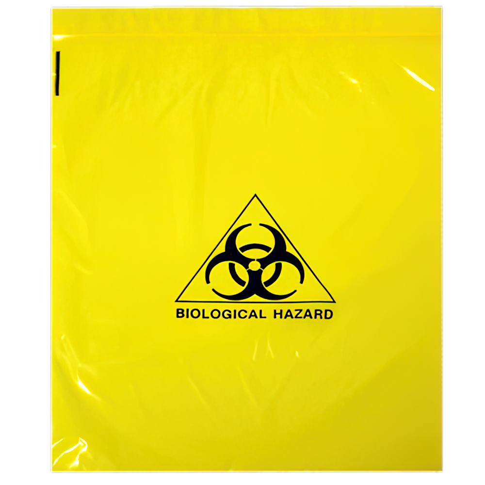 4L Biohazard Clinical Waste Bag 250 x 300mm - Press Seal, 30um