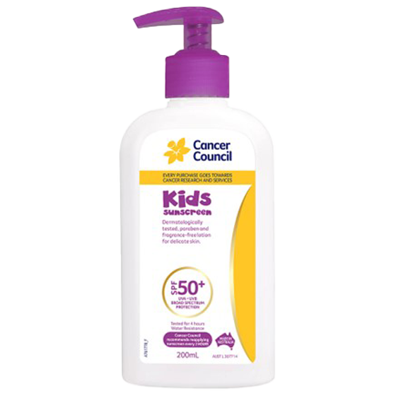 CANCER COUNCIL SPF50+ Kids Sunscreen Pump 200mL (GST Free)