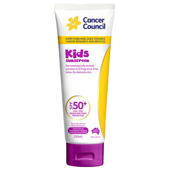 CANCER COUNCIL SPF50+ Kids Sunscreen Tube 250mL (GST Free)