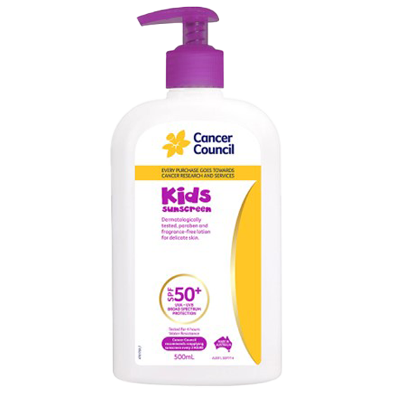 CANCER COUNCIL SPF50+ Kids Sunscreen Pump 500mL (GST Free)