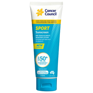 CANCER COUNCIL SPF50+ Sport Sunscreen Tube 110mL (GST Free)
