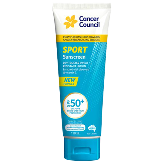 CANCER COUNCIL SPF50+ Sport Sunscreen Tube 110mL (GST Free)