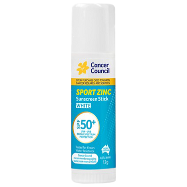 CANCER COUNCIL SPF50+ Sport Zinc Sunscreen Stick 12g (GST Free)