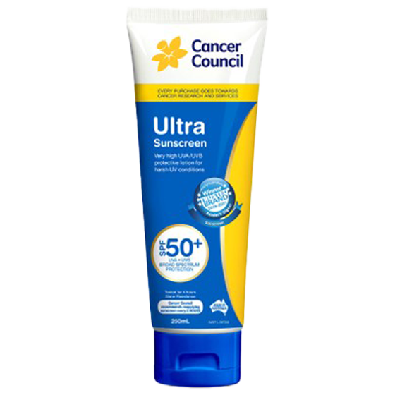 CANCER COUNCIL SPF50+ Ultra Sunscreen Tube 250mL (GST Free)