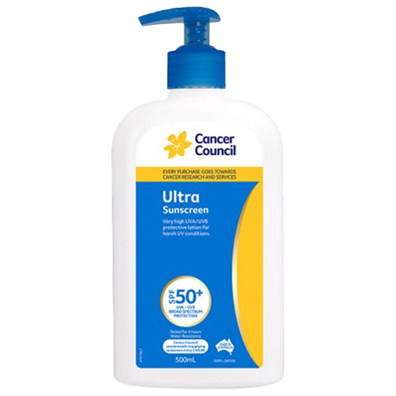CANCER COUNCIL SPF50+ Ultra Sunscreen Pump 500mL (GST Free)