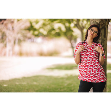 Unisex Christmas Medical Scrubs Top Printed SS01 - Simply Scrubs Australia