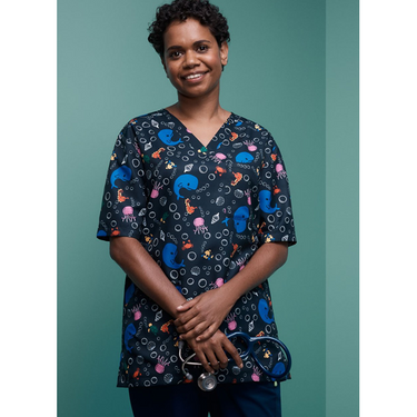 printed scrub top australia