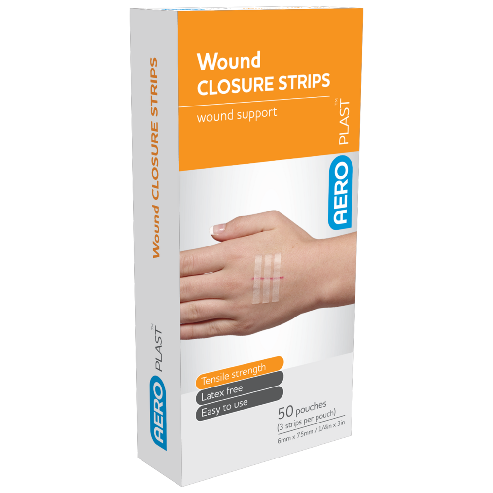 AEROPLAST Wound Closure Strips 6 X 75mm Box/50 (3 strips/card)