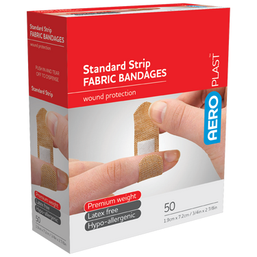 AEROPLAST Premium Fabric Standard Strip 7.2 x 1.9cm Box/100