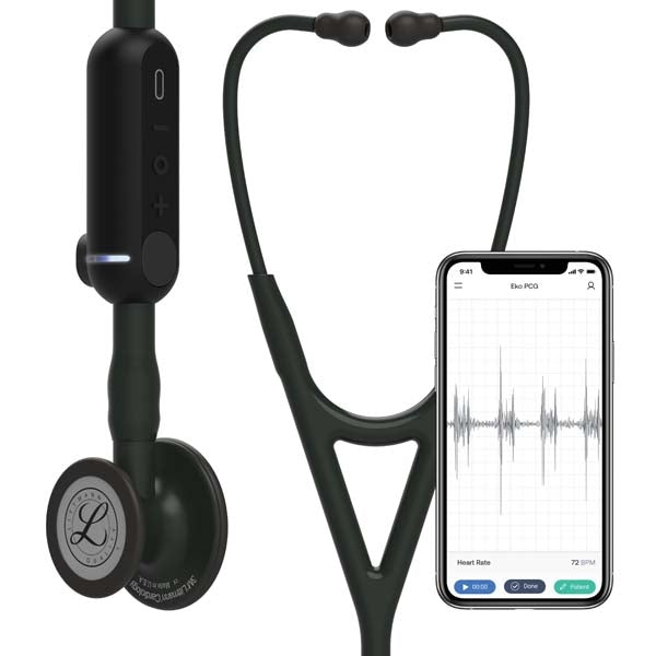 3M Littmann CORE Digital Stethoscope With Black Chestpiece; Tube; Stem And Headset