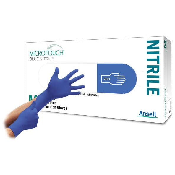 MICRO-TOUCH Blue Nitrile Gloves Size Medium