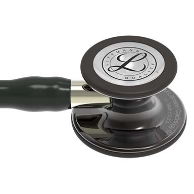 3M Littmann Cardiology IV Stethoscope With High Polish Smoke Chestpiece; Black Tube; Champagne Stem And Black Headset